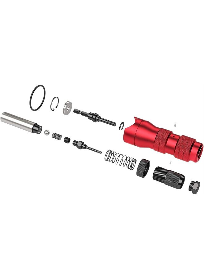 يُسلِّم مجموعة محولات مثقاب كهربائي لاسلكي، مسدس برشام كهربائي، صواميل برشام، تتضمن 10 قطع من المندريل، وحقيبة حمل متينة. - Image 3